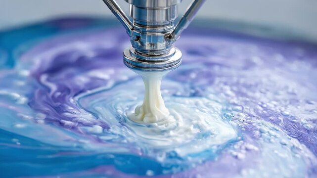 Medium shot of sensordriven detergent dosing system activating automatically to optimize soap levels for efficient and sustainable laundry cycles.