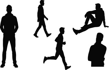 Silhouette Series: A dynamic collection of silhouettes capturing various activities, offering versatile visual for design concepts