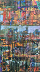 Fototapeta premium Colored paint stripes on a wooden board. Space for text, texture for the background. Abstract background for design.