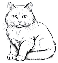 Obraz premium PNG Cat drawing mammal animal.