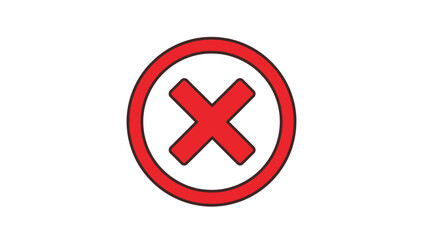 Fototapeta premium Red circle with a cross inside a prohibition sign silhouette