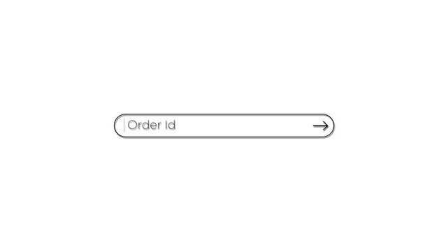 order id text entry box modern ui ux animation.