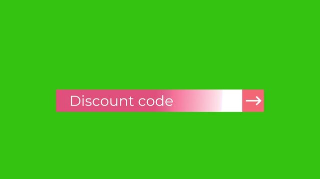discount code bar user interface animation for online shopping checkout.