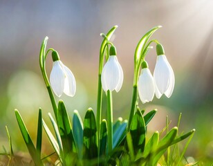 Schneegl&ouml;ckchen im Fr&uuml;hlingsgras