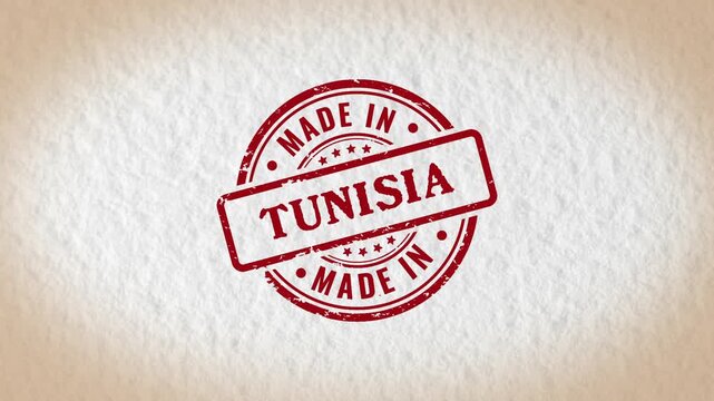 Made in Tunisia stamp style word