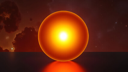 Soft Focus Radial Gradient Blending from Bright Yellow to Burnt Orange on White
Abstract Luminous Orb with Diffused Edges and Warm Color Temperature
High-Key Illumination Effect Simulating a Softly ,