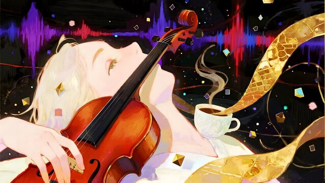 Abstract mixed-media art depicting sound, scent, and light as visible, textured shapes around a person. Represents synesthesia, sensory overload, and the beautiful chaos of fully experiencing a moment