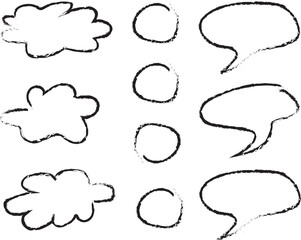Fototapeta premium A collection of hand drawn speech bubbles and thought clouds