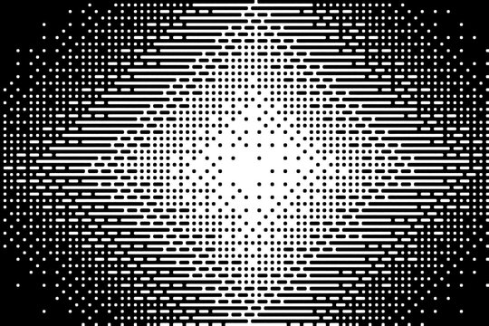 Abstract Radial Halftone Vignette Frame with Transparent Center, Morphing Screen-Tone Gradient Overlay