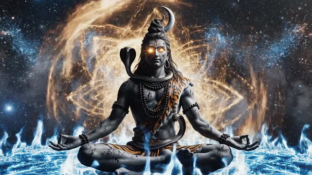 Lord Shiva Meditation Divine Fire Cosmic Energy Mahashivratri
