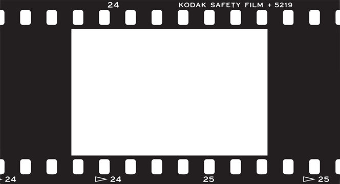 Single blank cinema film frame border vector