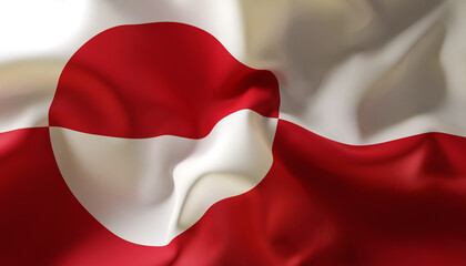 Flag of Greenland. Close-Up