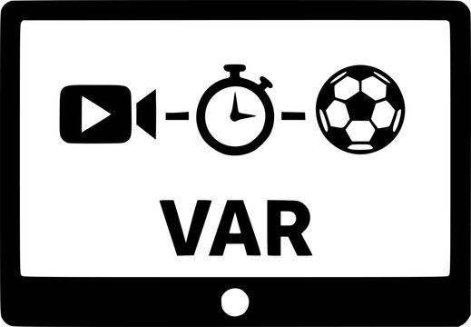 VAR Video Assistant Referee Monitor Screen Vector Symbol
