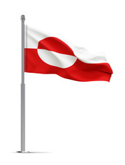 Flag of Greenland isolated on white background