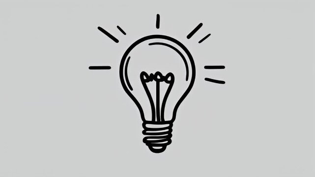 Bright light bulb graphic symbolizing a spark of inspiration, innovative thinking, ingenious solutions, and the dawn of a new idea or understanding