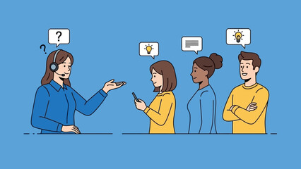 Customer Service Representative Helping Clients with Queries.