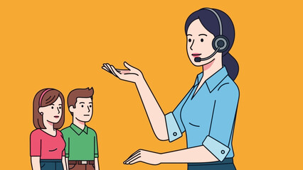Customer Service Representative Talking to Clients.