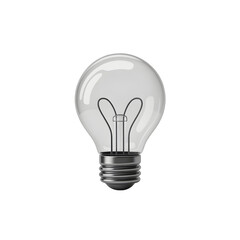 Incandescent Light Bulb Filament Detail Isolated on Transparent Background