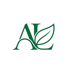 Elegant Green Leafy Letter A and L Logo Design. © rara