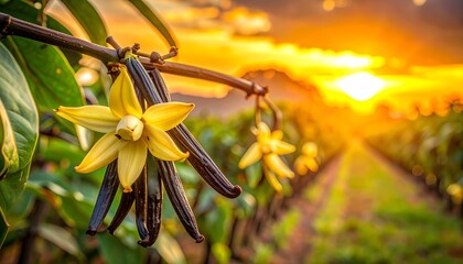 Vanilla vine plantation