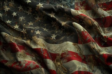 American Flag Wave Close Up