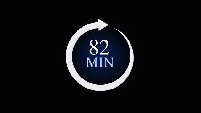 White Circular Arrow with Number 82 and Letter M on Dark Blue Gradient Background circle