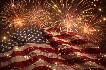 American Celebration - Usa Flag With Fireworks