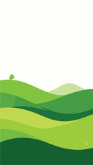 Obraz premium Minimalist Green Landscape Illustration
