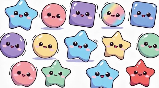 set of funny cartoon animals