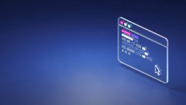 Modern coding interface displayed on a sleek, futuristic screen with a cursor