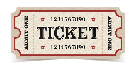 Ticket template, retro design. Universal, for various events.