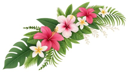 Obraz premium A vibrant floral arrangement with pink and white flowers and green leaves 3D Wallpaper Home Decoration Custom 3D Photo Wallpaper Panaflex Design for Wall HD Background