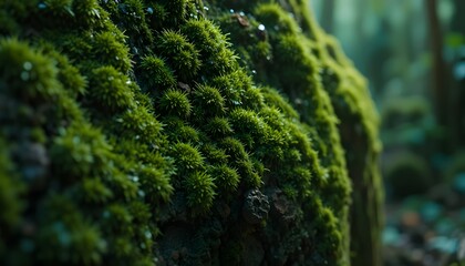 Fototapeta premium Mossy Tree Trunks in Shaded Forest