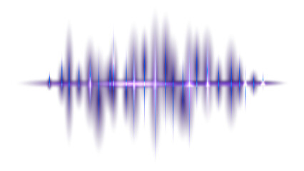 Music wave png border in purple on transparent technology background