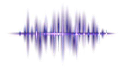 Music wave png border in purple on transparent technology background