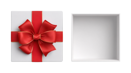 PNG Elegant gift box with ribbon