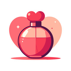 Elegant Perfume Bottle with Heart shaped Cap and Romantic Sparkles