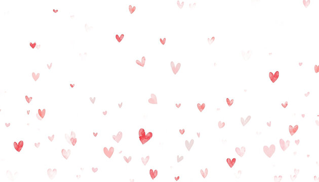 A beautiful black background with many small red and pink hearts floating around on transparent background