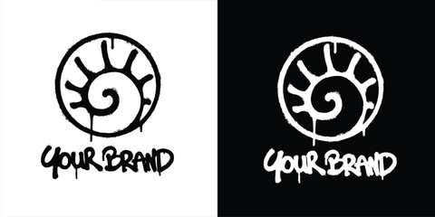 Graffiti Seashell logo vector design