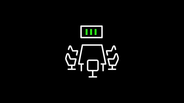 Business Office Conference Room Icon animation .