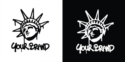Graffiti liberty usa logo vector design