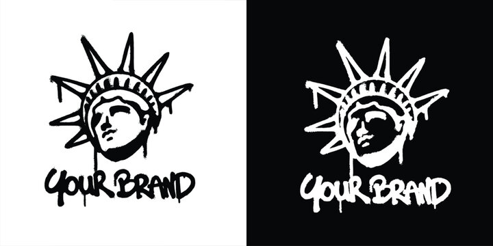 Graffiti liberty usa logo vector design