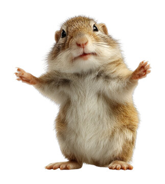 PNG Adorable standing chipmunk on white