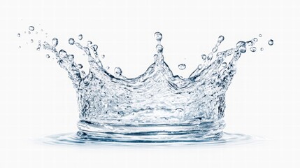 Water crown splash isolated on white background