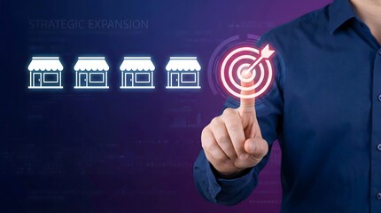 Franchise business concept, Franchise business or marketing expansion for growth and business goals, franchise marketing system in global business network, brand building and modern technology.