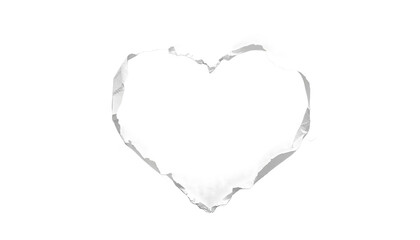 Fototapeta premium A heart shape cut out of a black background on transparent background