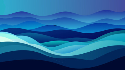 Fototapeta premium Serene Oceanic Gradient Depths Cerulean to Navy Abyss - AI-generated illustration
