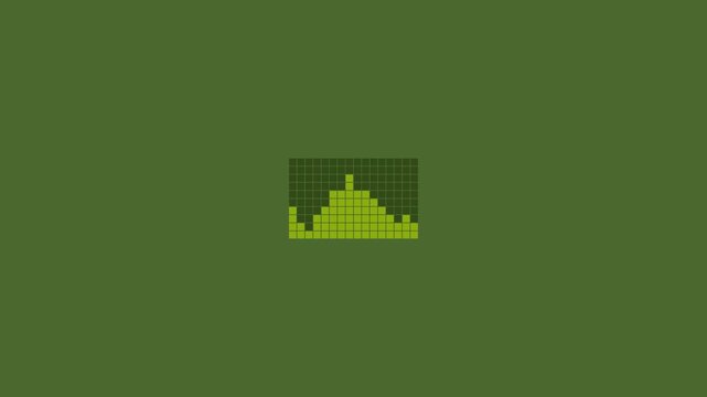 Retro 8-bit Pixel Art Audio Equalizer Green Screen Style 4K Loop