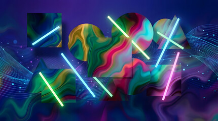 Abstract technology wave background with digital lines and dots  blue and purple gradient  futuristic motion  clean modern style  data visualization feel