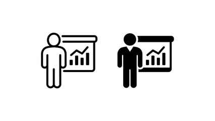 Training and Business Presentation Icon Set for Meeting Isolated Transparent Background, Seminar and Team Management UI